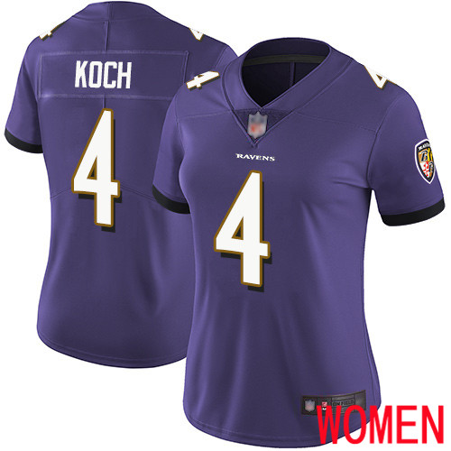 Baltimore Ravens Limited Purple Women Sam Koch Home Jersey NFL Football 4 Vapor Untouchable